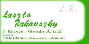 laszlo rakovszky business card